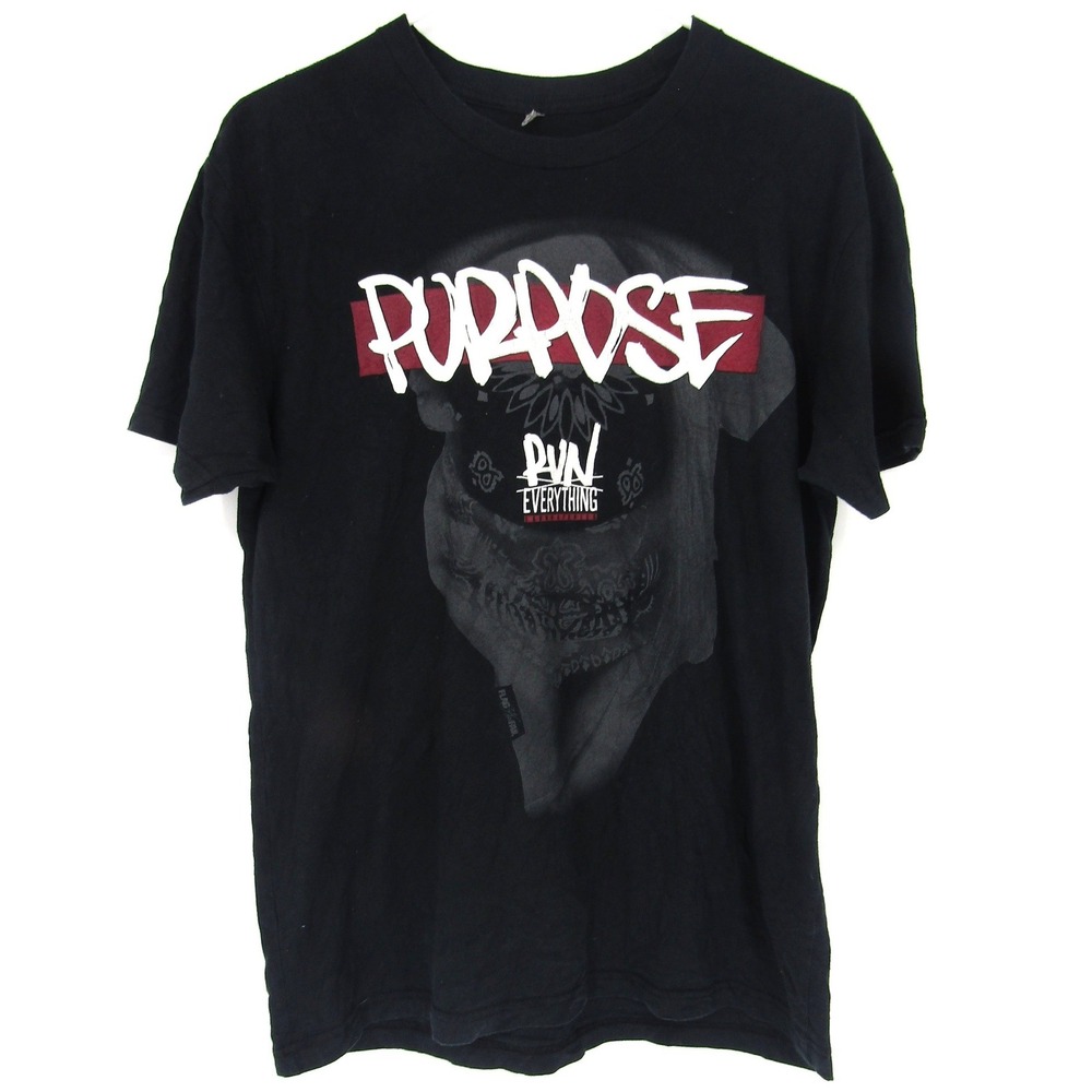 Flag Nor Fail Graphic T-Shirt Mens Medium Black Purpose Run Everything EWP